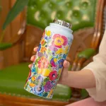 gourde avec motifs floraux