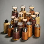 recipients en acier ancien pour boissons