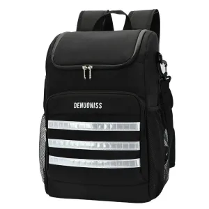 Sac à Dos Isotherme Noir avec Bandes Réfléchissantes