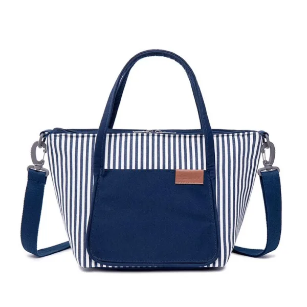 Sac à Lunch Isotherme de Luxe à Rayures pour Femme