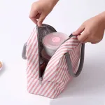 sac de repas isotherme rayé rose