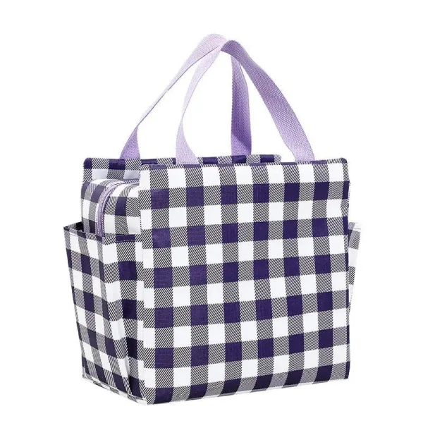 sac isotherme à carreaux pour déjeuner