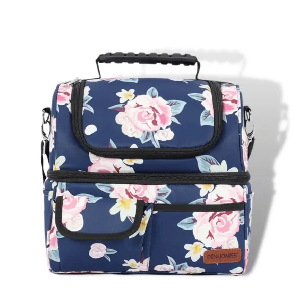 Sac Isotherme Bleu à Fleurs