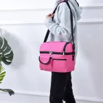 sac isotherme pour déjeuner rose