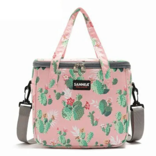 Sac Isotherme Repas 7 Litres Design Vert et Rose