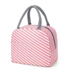 sac repas rayé en rose