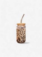 bouteille en verre pour café froid avec paille