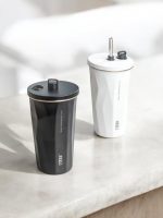 gobelet inox 600ml pratique avec paille