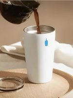 gobelet inox blanc 340ml avec paille rigide