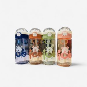 gourde avec paille en plastique pour enfant Petit Ours