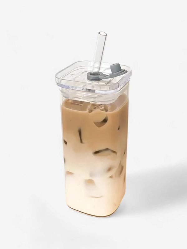 gourde en verre minimaliste pour café glacé
