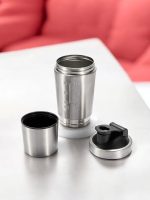 gourde inox pour boissons sportives avec double compartiment