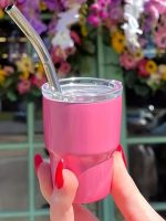gourde inox pratique avec paille