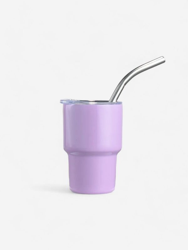 gourde isotherme avec paille miniature en inox