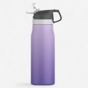 gourde isotherme avec paille rétractable intégrée
