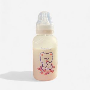 gourde pour enfant en verre avec paille