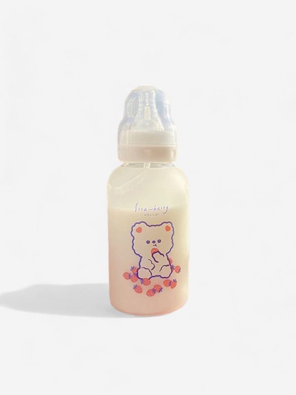 gourde pour enfant en verre avec paille