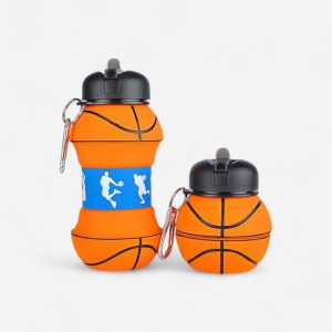 gourde sport rétractable pour enfant en forme de ballon de basketball