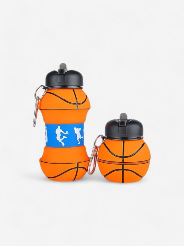 gourde sport rétractable pour enfant en forme de ballon de basketball