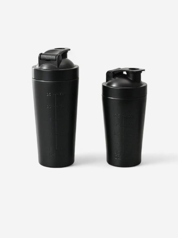 gourde sport shaker en inox avec mélangeur