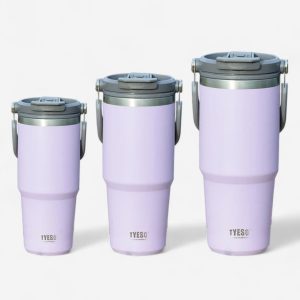 gourde thermos en acier inoxydable avec paille