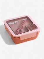 récipient bento carré avec couverts inclus